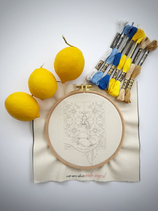 רוקמת בעצמי - איטליה - אריח לימוני - 16 ס״מ