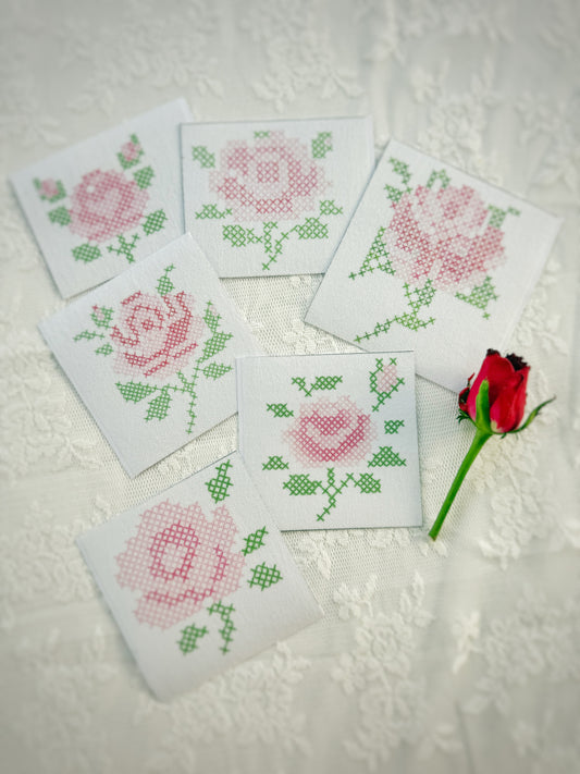 מדבקות רקמה - ורדים מוגזמים