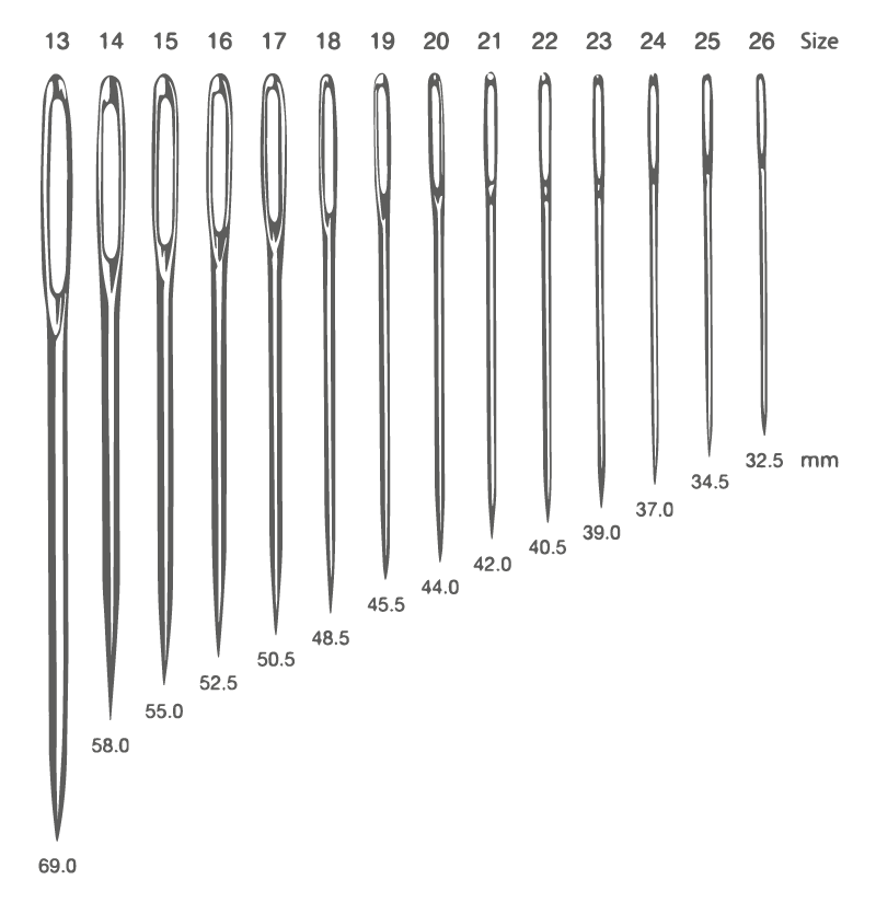 4 מחטי פוני גדולות לרקמה