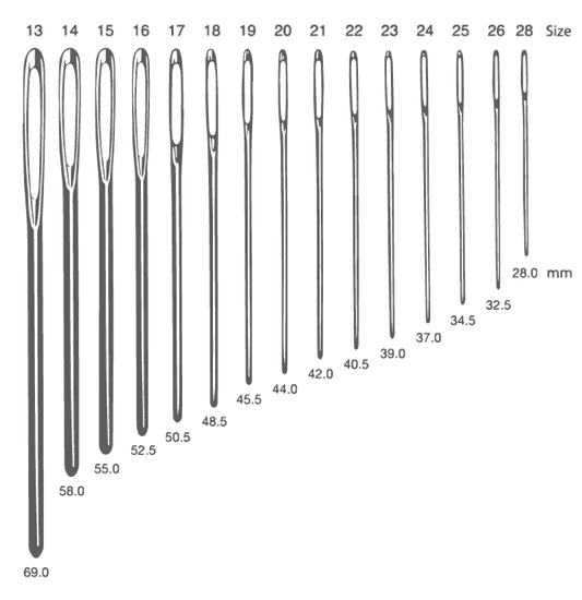 4 מחטי פוני ללא חוד לרקמת איקסים