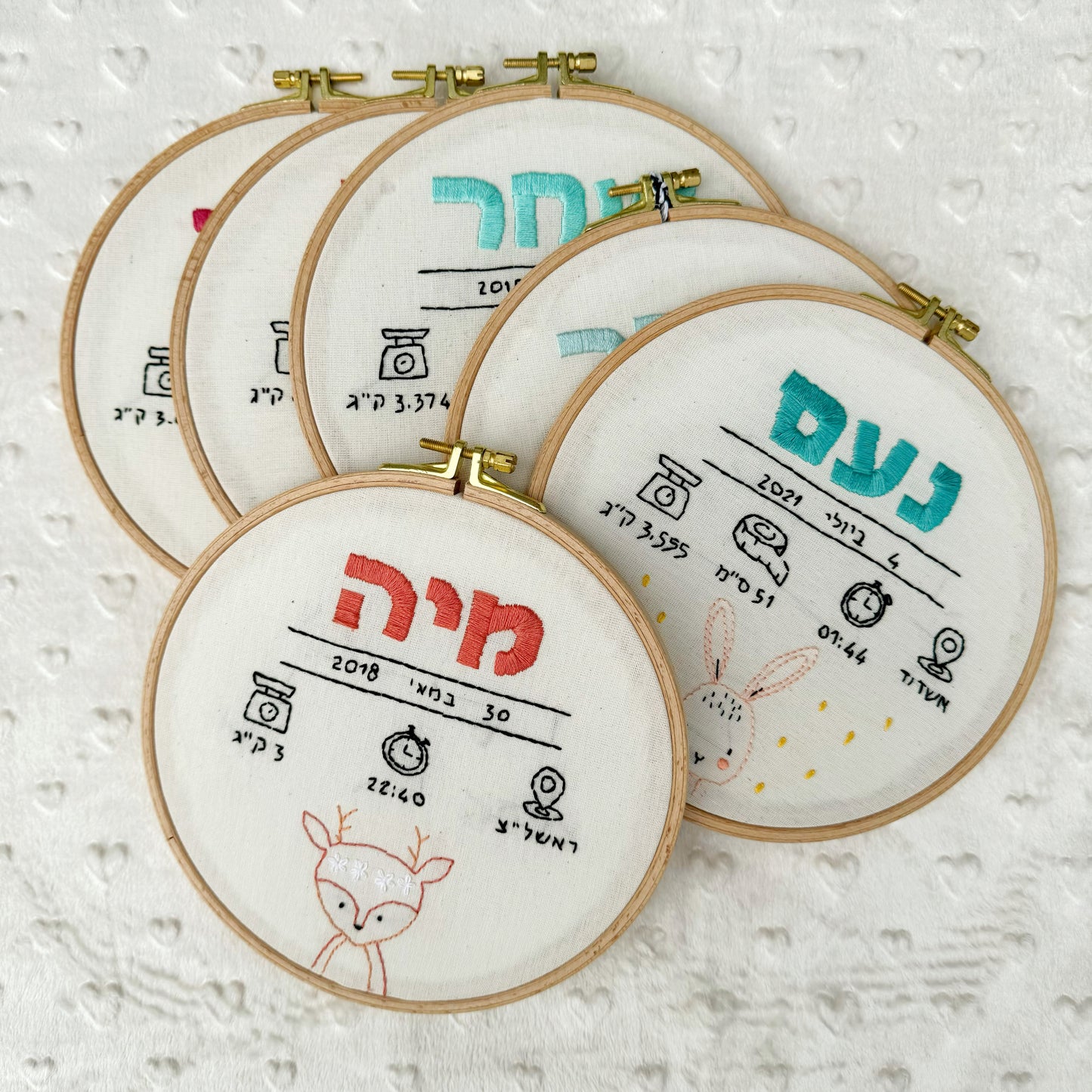 רוקמת בעצמי - תעודת לידה בעיצוב אישי - 19 ס״מ