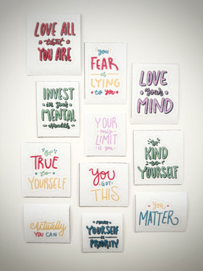 מדבקות רקמה - מארז אהבה עצמית