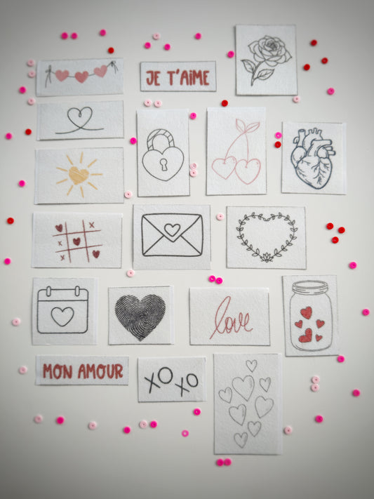 מדבקות רקמה - מארז אהבה