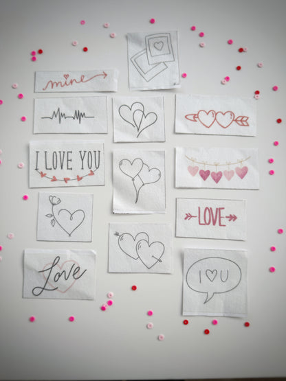 מדבקות רקמה - מארז לבבי