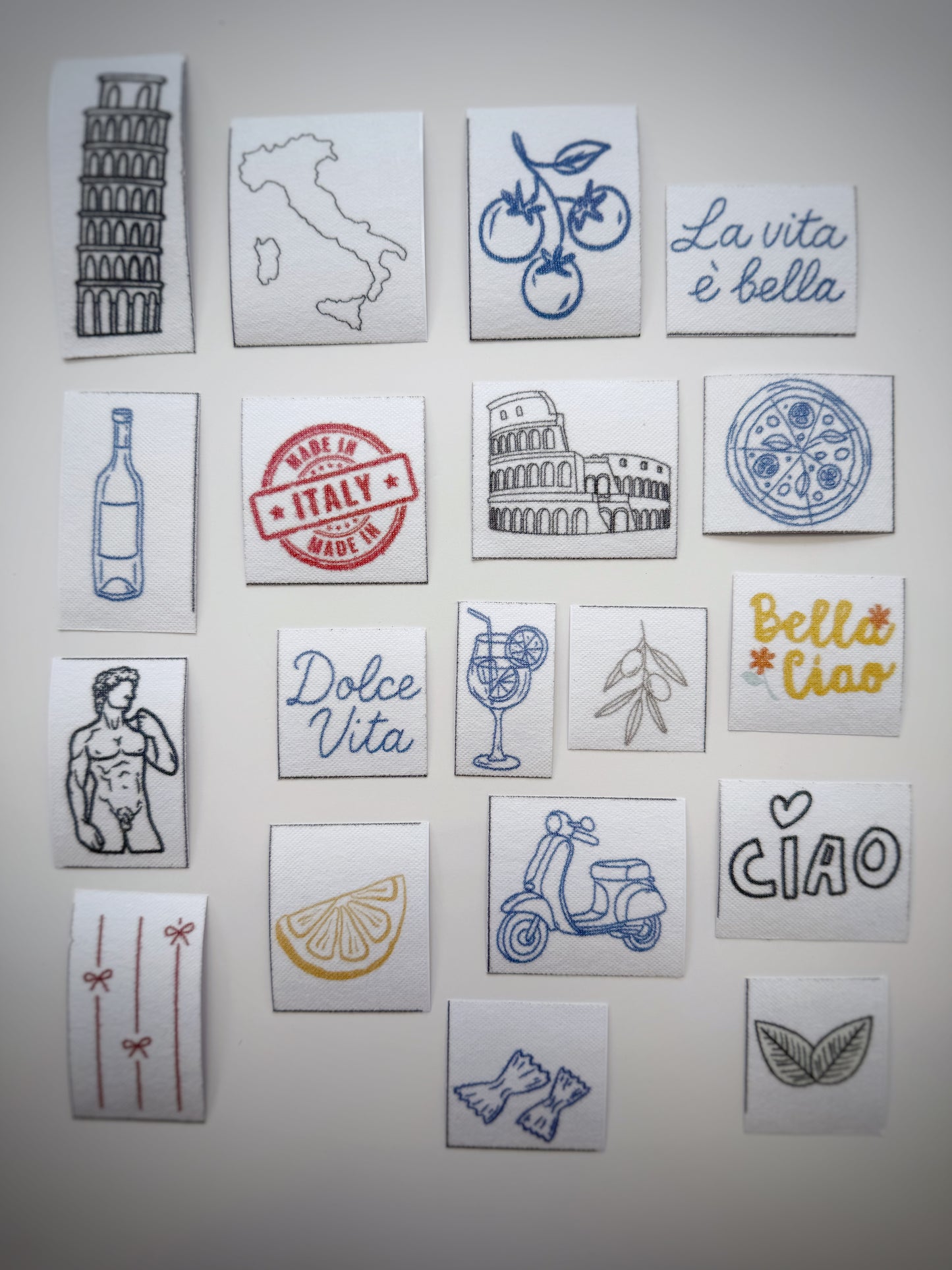 מדבקות רקמה - מארז איטליה